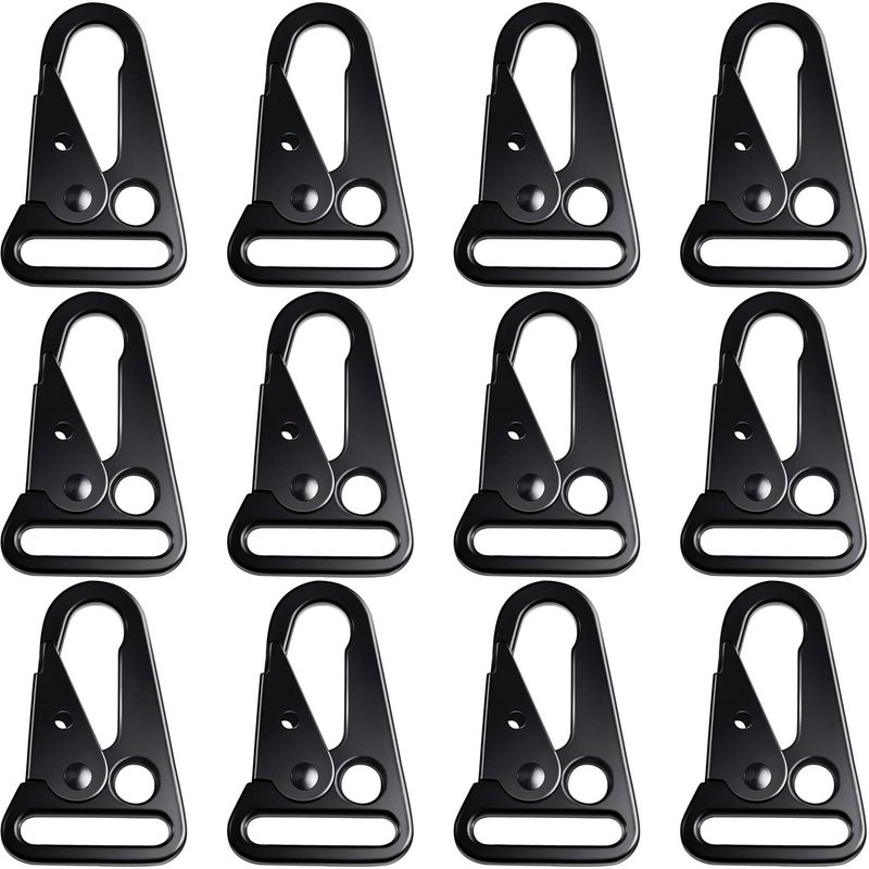 WILLBOND 12 Pieces 1 Inch Enlarged Mouth Clip Sling Clasp Olecranon Hook for Keychain Snap Hooks Outdoor Bag - Image 1